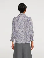 Silk-Blend Shirt Floral Print