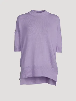 Short-Sleeve Cashmere Sweater