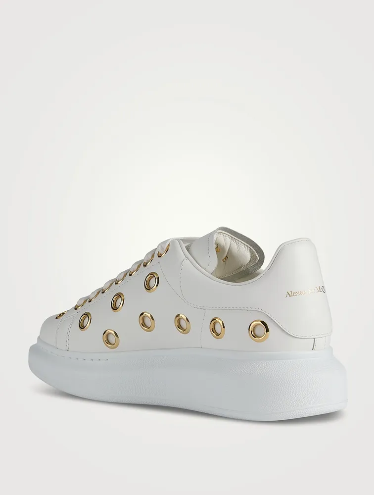 Oversized Eyelet Leather Sneakers
