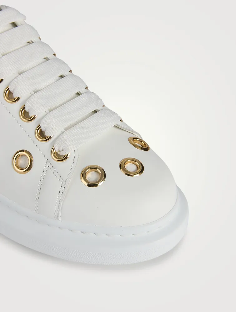 Oversized Eyelet Leather Sneakers