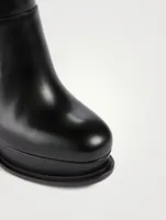 Leather Platform Knee-High Boots