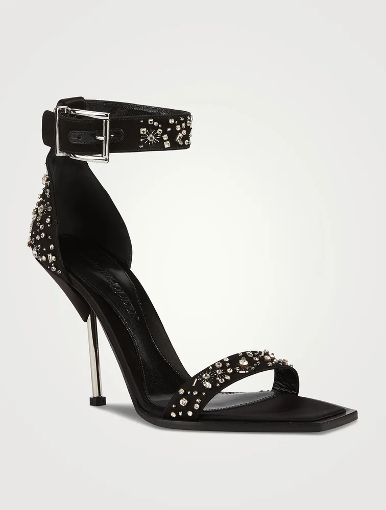 Pin Comet Embroidered Satin Sandals