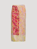 Spa Silk Wrap Skirt Floral Print