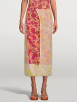 Spa Silk Wrap Skirt Floral Print