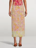 Spa Silk Wrap Skirt Floral Print