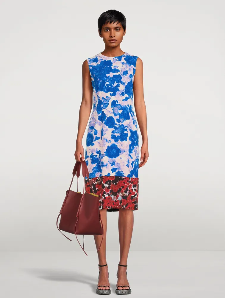 Delavina Sleeveless Midi Dress Floral Print