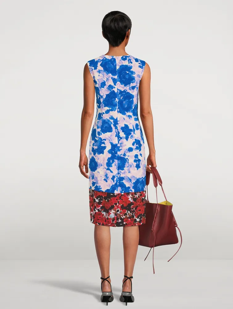 Delavina Sleeveless Midi Dress Floral Print