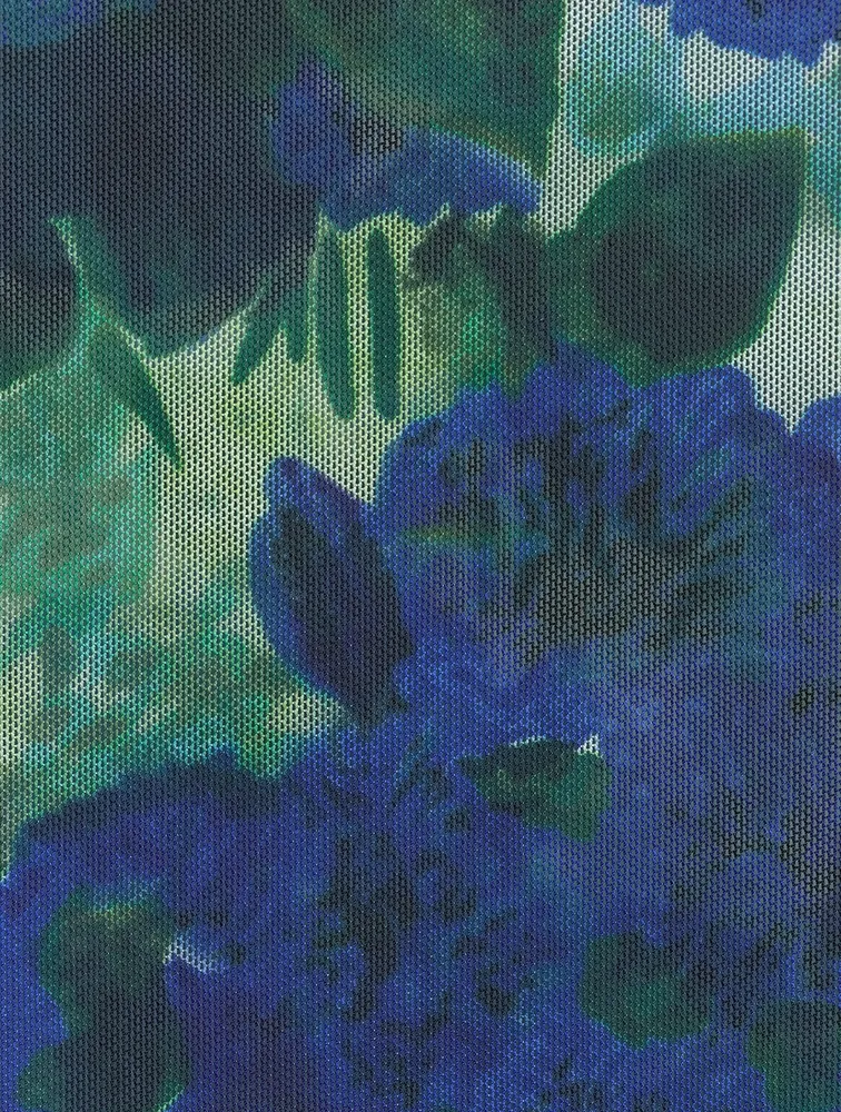 Heyser Mesh Jersey Turtleneck Floral Print