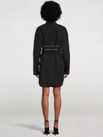 Logo-Elastic Poplin Shirt Dress