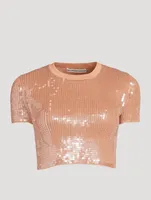 Sequin Crop T-Shirt