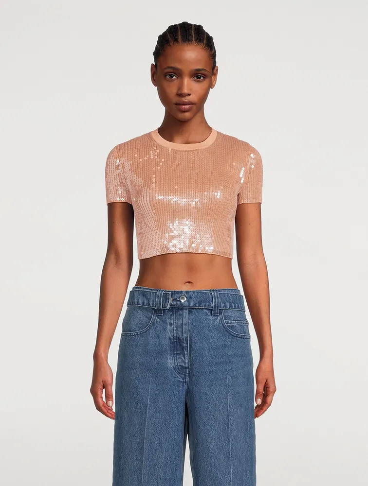 Sequin Crop T-Shirt