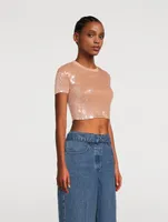 Sequin Crop T-Shirt