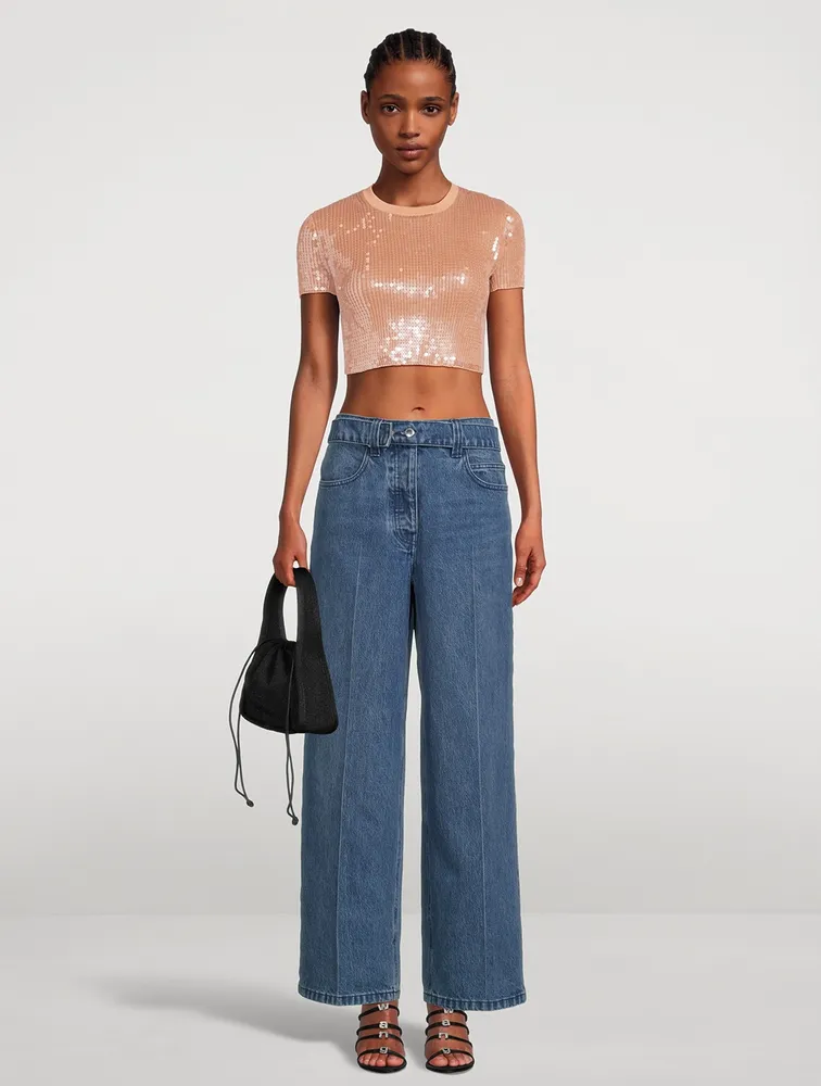 Sequin Crop T-Shirt