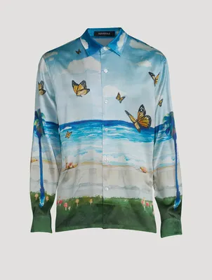 Butterfly Beach Silk Shirt