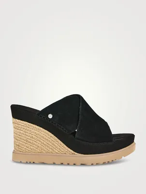 Abbot Suede Espadrille Wedge Mules