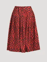 Printed Midi Skirt