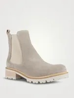 Carla Lug-Sole Suede Chelsea Boots