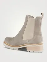 Carla Lug-Sole Suede Chelsea Boots