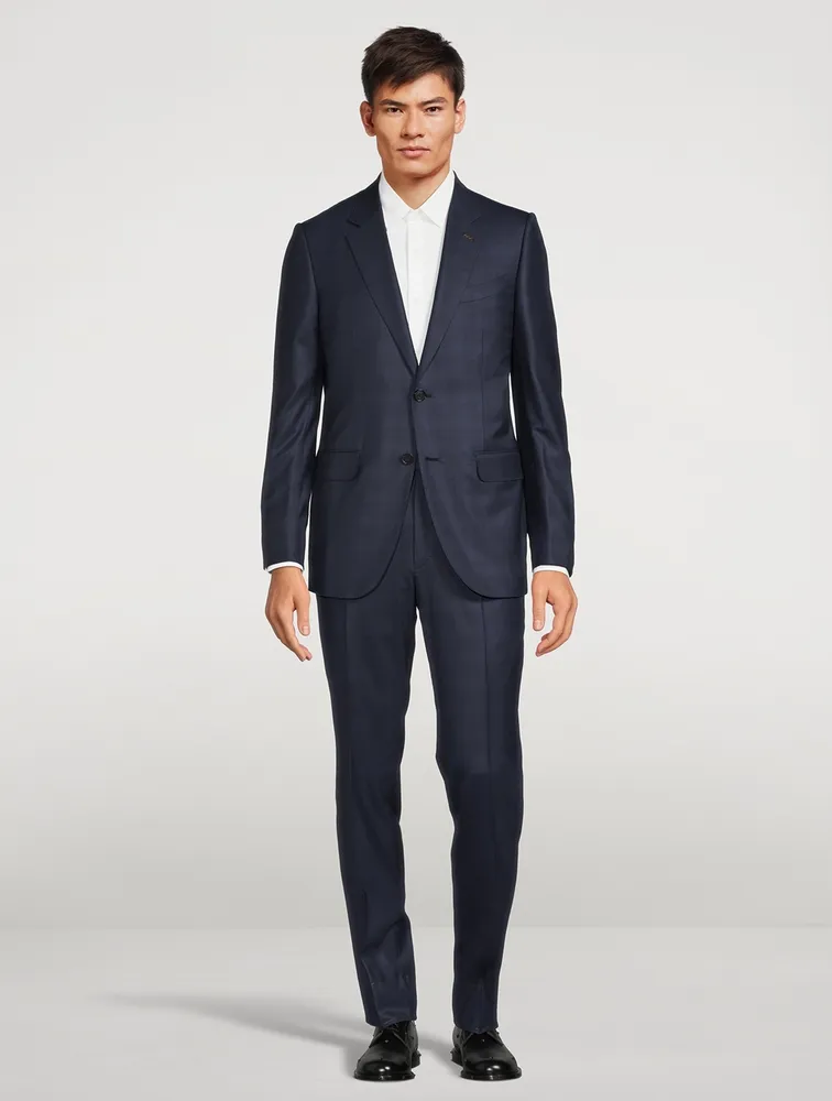 Wool Two-Piece Suit Check Print