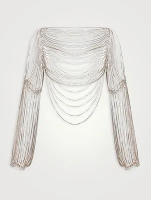 Crystal Chain Long-Sleeve Top