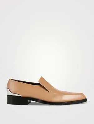 Leather Loafers With Metal Heel