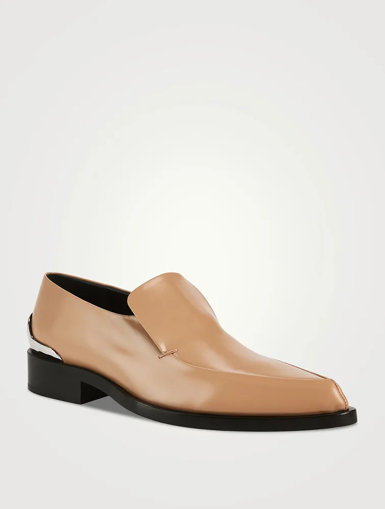 Leather Loafers With Metal Heel