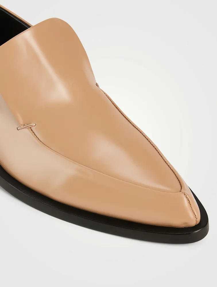 Leather Loafers With Metal Heel