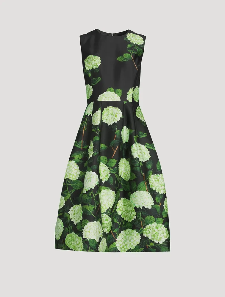 Degradé Mikado Dress Hydrangea Print