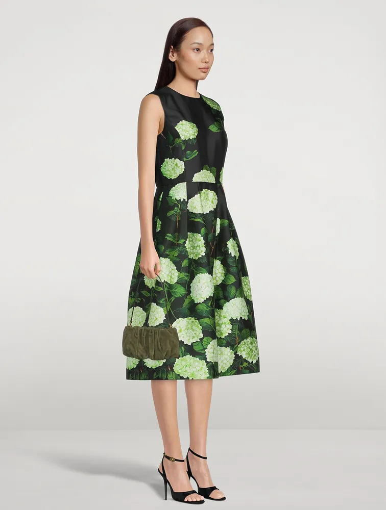 Degradé Mikado Dress Hydrangea Print