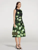 Degradé Mikado Dress Hydrangea Print