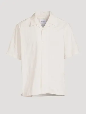 Carsten Stripe Cotton Short-Sleeve Shirt