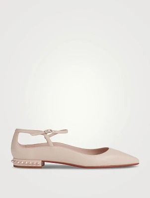 Conclusive Spike Leather Ballet Flats