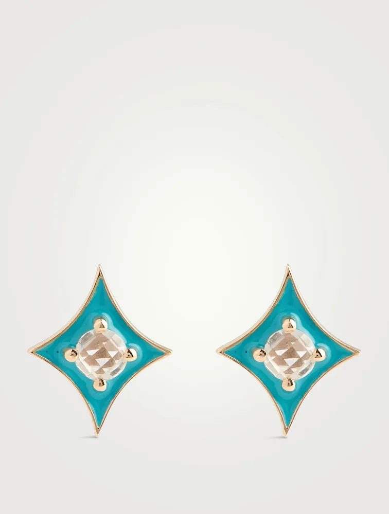 Jac+Jo 14K Gold Gothic Stud Earrings