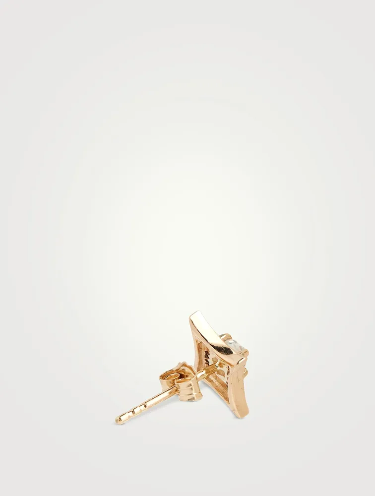 Jac+Jo 14K Gold Gothic Stud Earrings