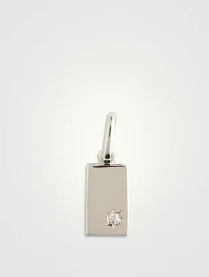 Small 14K White Gold Love Letter Tag Pendant Charm
