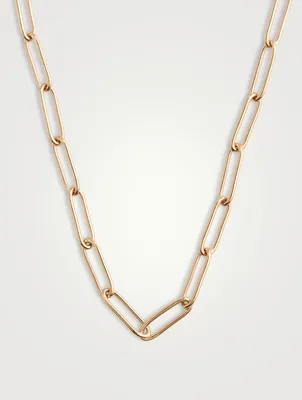 Large 14K Gold Paper Clip Chain Necklace