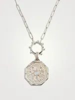 Aztec 14K Gold Octagon Deco Medallion Necklace