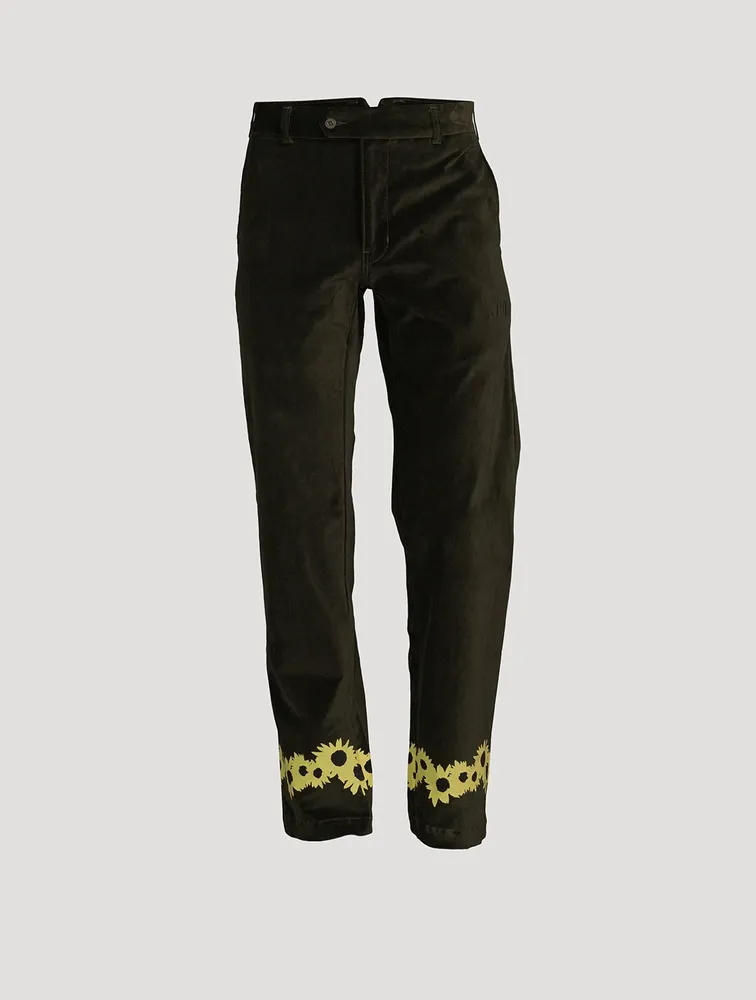 Flower Velvet Pants