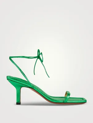 Le Ozzie Metallic Ankle-Tie Sandals