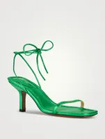 Le Ozzie Metallic Ankle-Tie Sandals