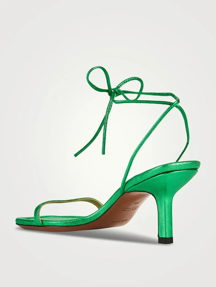 Le Ozzie Metallic Ankle-Tie Sandals