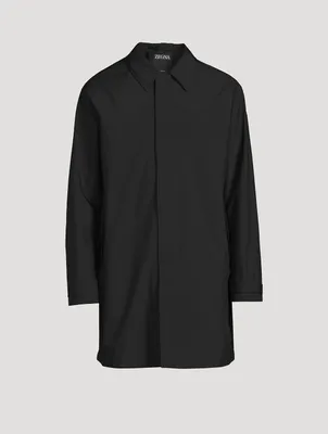 Long-Sleeve Coat With Hood