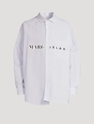 Asymmetric Shirt Striped Print