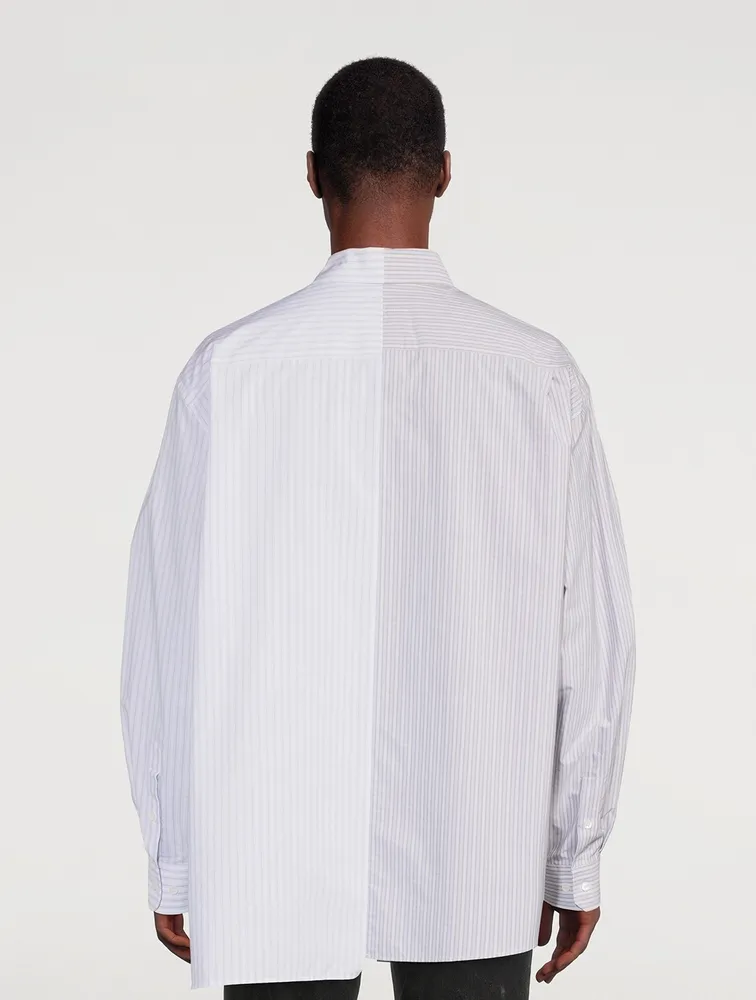 Asymmetric Shirt Striped Print