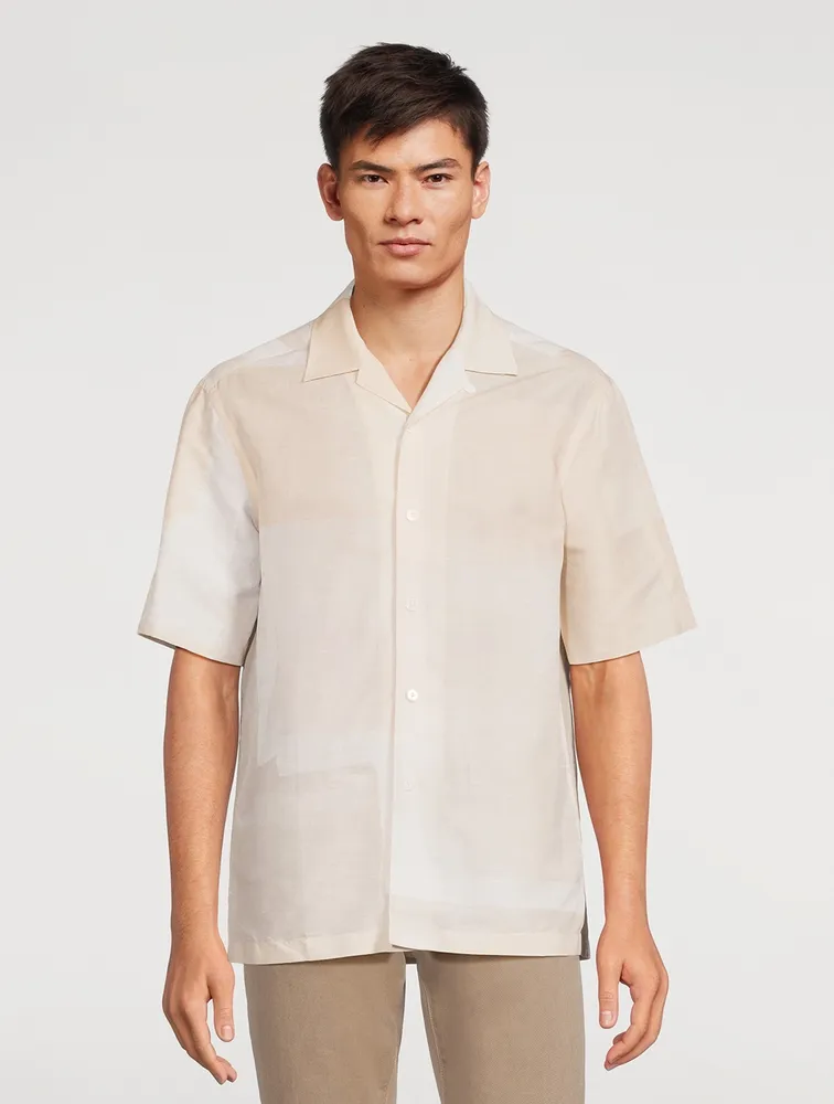 Linen And Cotton Short-Sleeve Shirt