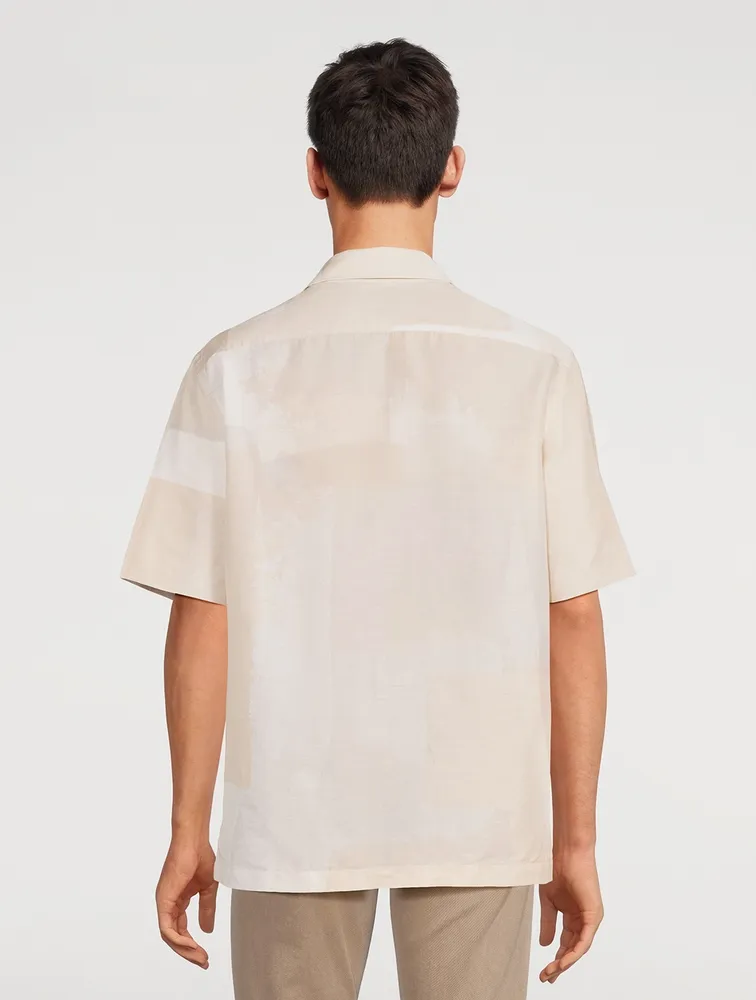 Linen And Cotton Short-Sleeve Shirt