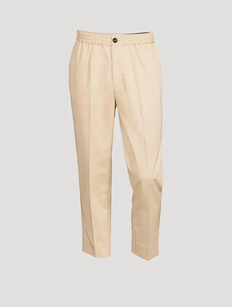 Cotton Straight-Leg Cropped Pants