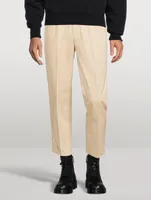 Cotton Straight-Leg Cropped Pants