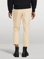 Cotton Straight-Leg Cropped Pants