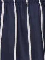 Silk Shorts Striped Print